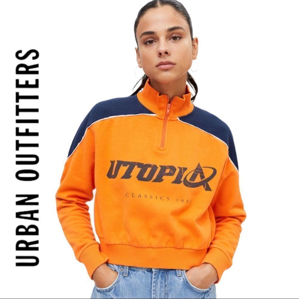 NEW Utopia Urban Outfitters UO Half-Zip Sweatshirt S